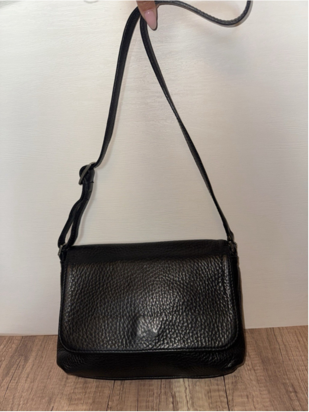 Vintage Coach 6801 Black Pebbled Leather Flap Crossbody Bag Hudson Sonoma